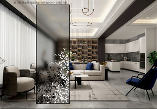 高清分层透明底平开门玻璃打印图