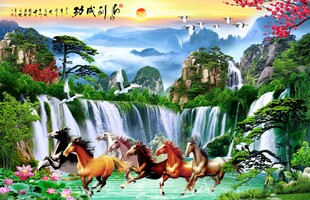 马到成功流水背景