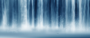 巨幅瀑布山水画