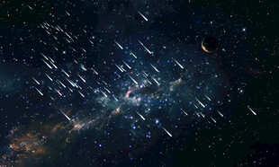 黑色星空流星背景图