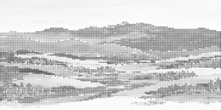 激光镂空山水点状图