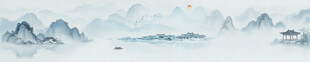 超长巨幅水墨山水画装饰图