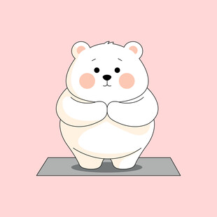 卡通瑜伽熊