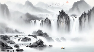 山水水墨画