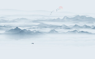 新中式水墨山水画