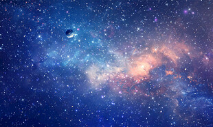 浩瀚蓝色宇宙星空背景墙