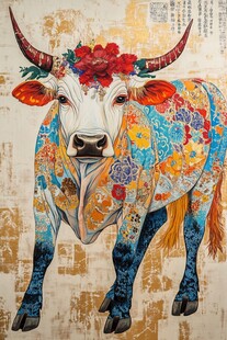 牛挂画素材-牛挂画图片-牛挂画设计模板-昵图网