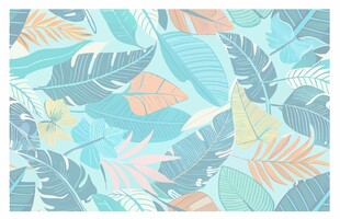 热带植物印花图案