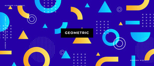 蓝底几何矢量背景