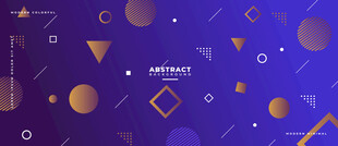 蓝底几何抽象矢量背景