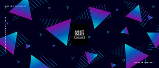 黑底三角几何矢量背景