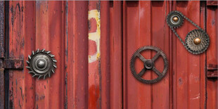 高清工业风锈迹齿轮背景墙