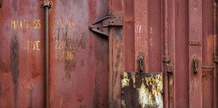 高清斑驳红色锈迹背景墙