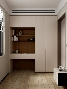 现代简约中古风书房家装定制衣柜