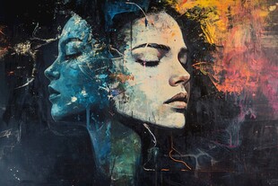 抽象水彩油画美女艺术装饰画素材-抽象水彩油画美女艺术装饰画图片-抽象