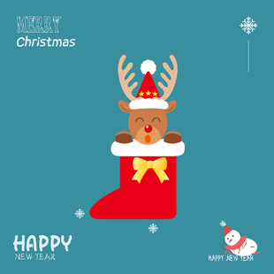 圣诞节驯鹿和靴子