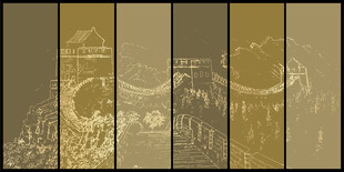 写意新中式装饰画长城