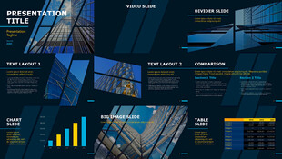 创意城市商务现代蓝色深邃PPT