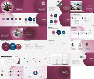 粉紫色ins高级风商务PPT