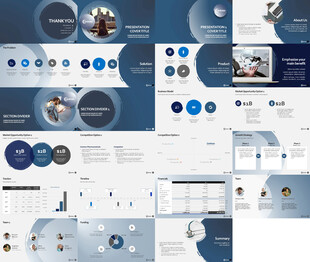 灰蓝色ins高级风冷淡风PPT