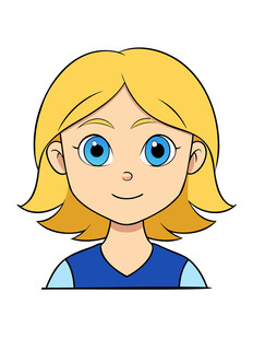 人物简约金发小女孩