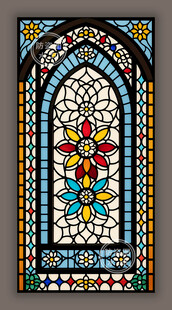 蒂凡尼教堂染色玻璃花窗图案