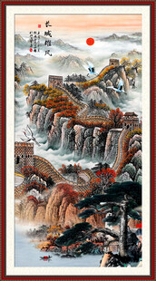 长城竖幅国画