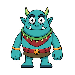 矢量卡通动漫角色设计怪兽