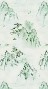 山水画水墨国风