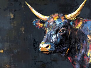 肉質画【牛】油彩画 这组牛画，幅幅动人心魄！_水彩画