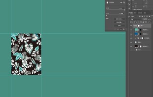 手绘高清热带植物龟背叶数码印花