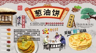 葱油饼背景墙
