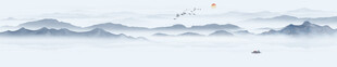 超长巨幅水墨山水画装饰图