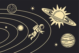 矢量星空太阳系