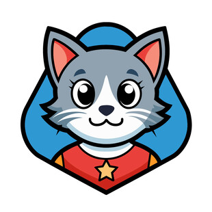 矢量动物卡通可爱小猫头像