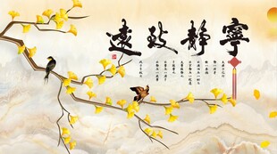 宁静致远大理石电视背景墙