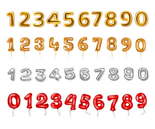 气球数字0到9元素