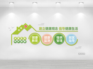 医院医疗健康健康小屋文化墙