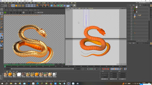 金蛇C4D源文件OC材质渲染