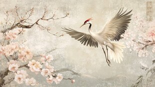 花鳥仙鶴圖 仙鹤花鸟画素材-仙鹤花鸟画图片-仙鹤花鸟画设计模板-昵图网