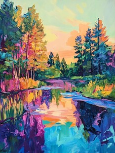 抽象画 【風景-1】 抽象画风景油画素材-抽象画风景油画图片-抽象画风景油画设计模板