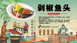剁椒鱼头背景墙