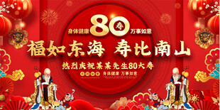 80大寿活动喜庆背景展板