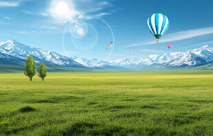 蓝天白云大草原