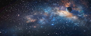 浩瀚蓝色宇宙星空背景素材