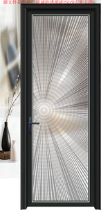 高清分层透明底平开门玻璃打印图