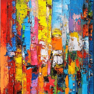 抽象油彩画 抽象油画《滂沱的色彩》 – 大盆图社