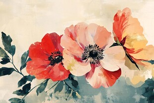 油彩画　【花】　抽象 抽象花装饰画油画无框画床头画素材-抽象花装饰画油画无框画床头