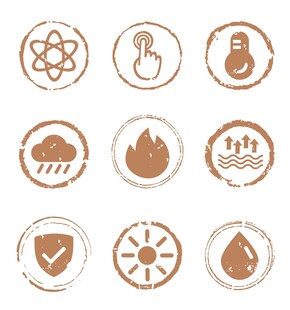 矢量创意中国风水墨图标icon