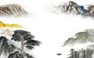 中式 意境高档山水 TIF分层